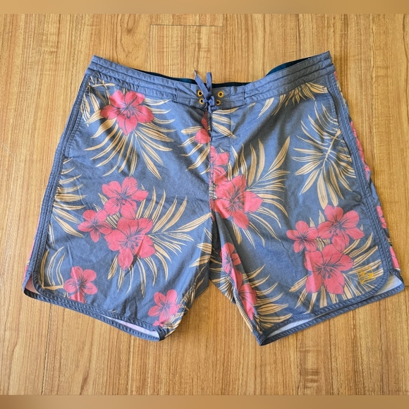 Tropical Floral Swim Board Shorts for Men - Picture 2 of 4